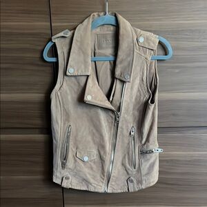 Blank NYC gray suede heavy duty moto vest Women’s S/M GUG
